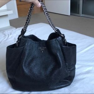 Prada Hobo Bag - Black Cervo Lux leather